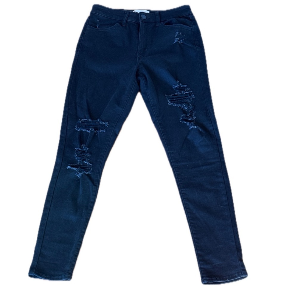 SO Super High Rise distressed black jegging